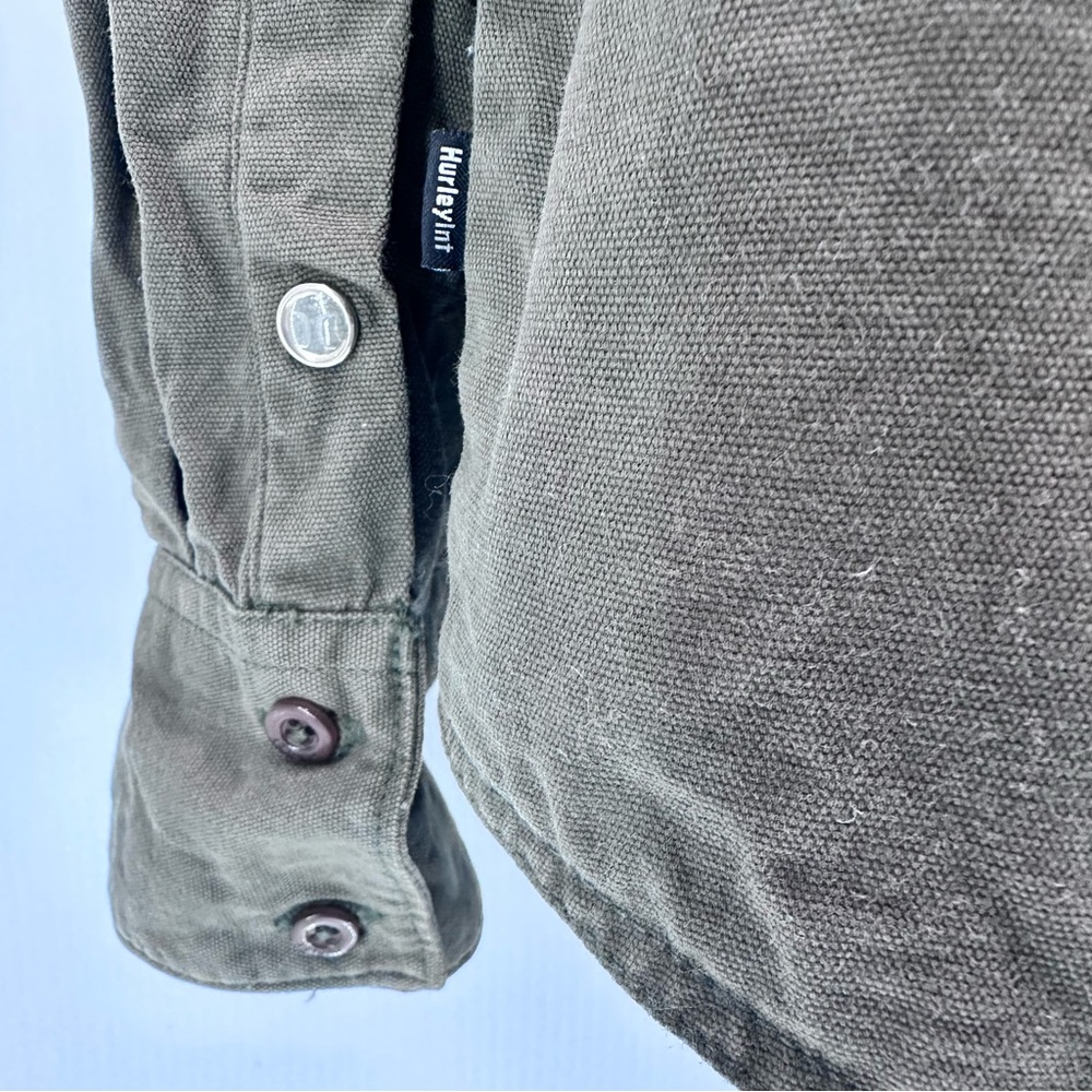 Hurley Freedom Movement Jacket Men’s Lg Military Green Canvas Field‎ Coat Lined - Picture 5 of 15